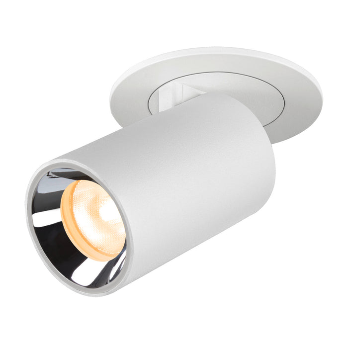 NUMINOS PROJECTOR XS recessed ceiling light, 3000 K, 20°, cylindrical, white / chrome