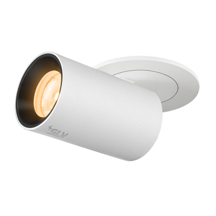 NUMINOS PROJECTOR XS recessed ceiling light, 3000 K, 55°, cylindrical, white / black