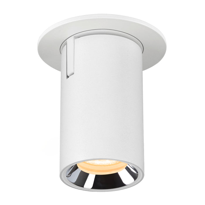 NUMINOS PROJECTOR XS recessed ceiling light, 3000 K, 55°, cylindrical, white / chrome