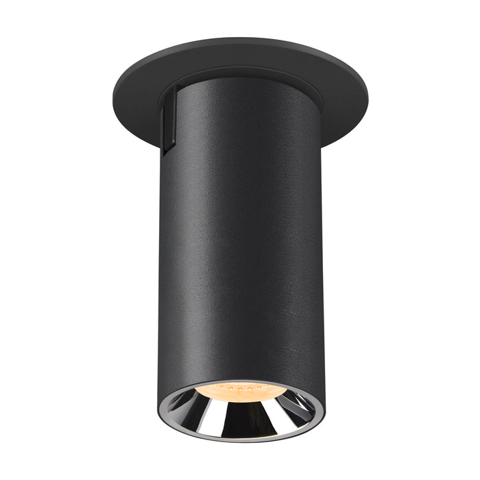 NUMINOS PROJECTOR S recessed ceiling light, 3000 K, 55°, cylindrical, black / chrome