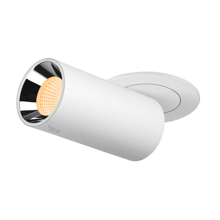 NUMINOS PROJECTOR S recessed ceiling light, 3000 K, 20°, cylindrical, white / chrome