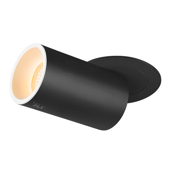 NUMINOS PROJECTOR M recessed ceiling light, 3000 K, 55°, cylindrical, black / white