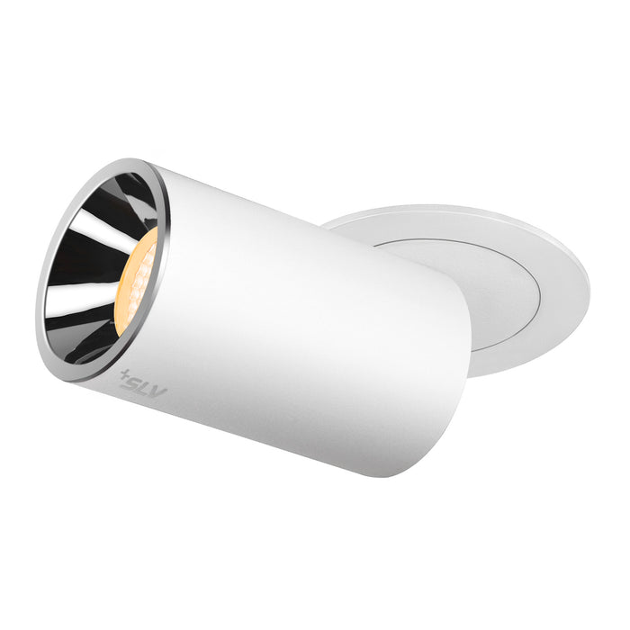 NUMINOS PROJECTOR M recessed ceiling light, 3000 K, 20°, cylindrical, white / chrome