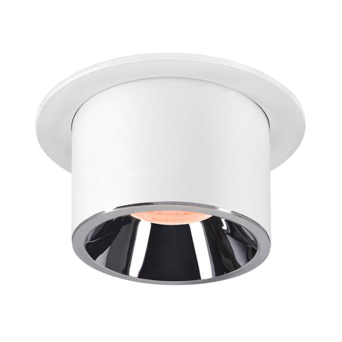 NUMINOS PROJECTOR L recessed ceiling light, 2700 K, 20°, cylindrical, white / chrome