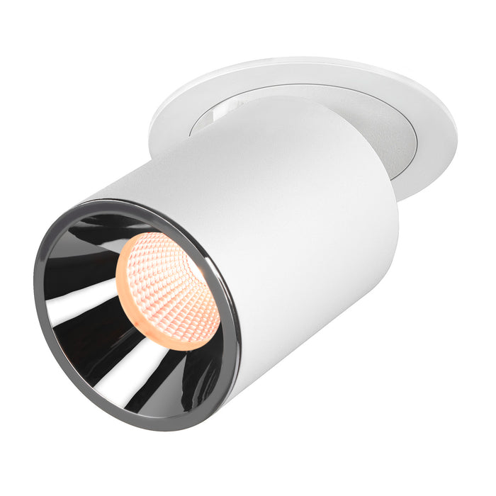 NUMINOS PROJECTOR L recessed ceiling light, 2700 K, 40°, cylindrical, white / chrome