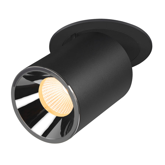NUMINOS PROJECTOR L recessed ceiling light, 3000 K, 20°, cylindrical, black / chrome