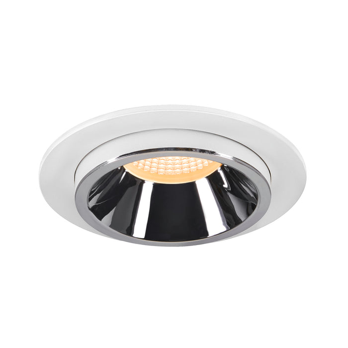 NUMINOS PROJECTOR L recessed ceiling light, 3000 K, 20°, cylindrical, white / chrome