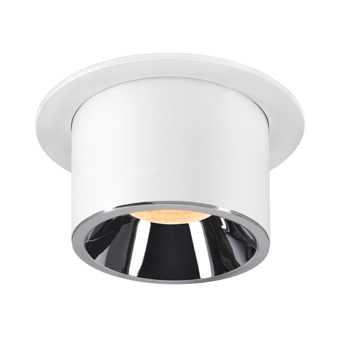 NUMINOS PROJECTOR L recessed ceiling light, 3000 K, 40°, cylindrical, white / chrome
