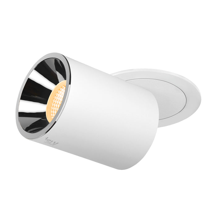 NUMINOS PROJECTOR L recessed ceiling light, 3000 K, 40°, cylindrical, white / chrome