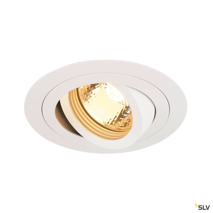 NEW TRIA 1 recessed fitting, single-headed, QPAR51, round, white, max. 50W, incl. leaf springs
