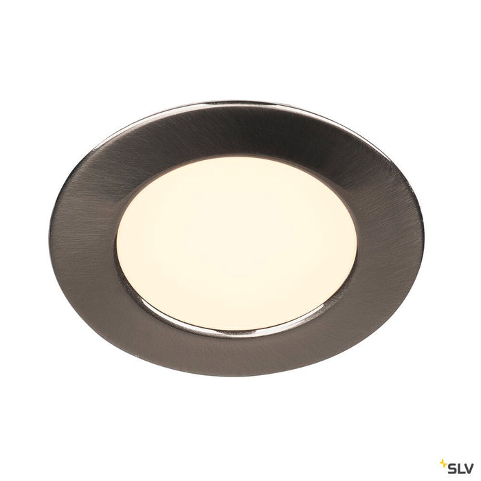 DL 126, recessed fitting, LED, 2700K, round, brushed metal, 2.8W