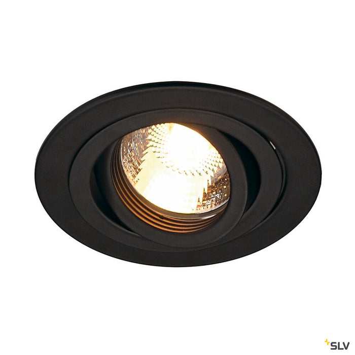 NEW TRIA 1 recessed fitting, single-headed, QPAR51, round, black, max. 50W, incl. clip springs
