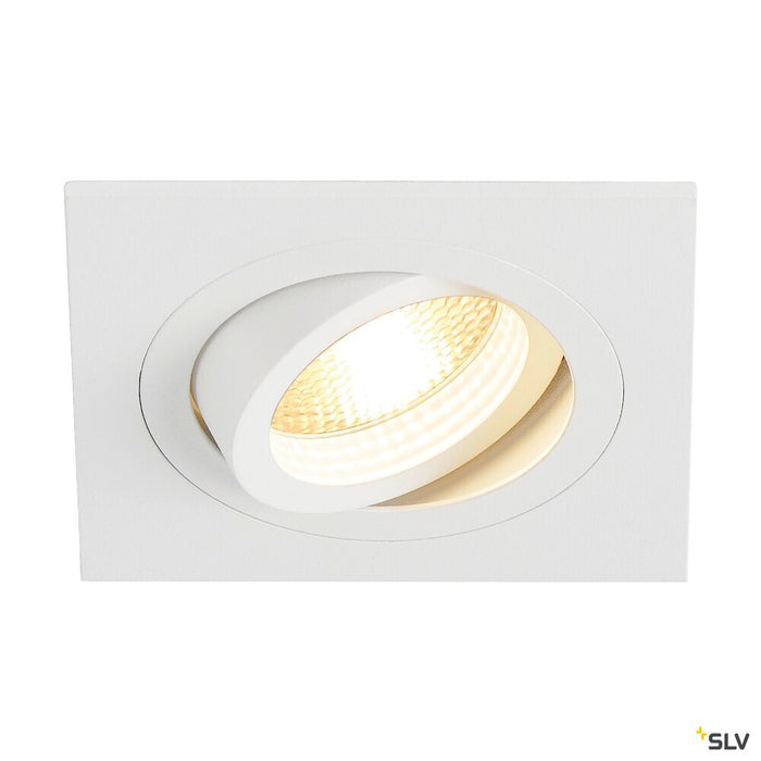 NEW TRIA 1 recessed fitting, single-headed, QPAR51, square, white, max. 50W, incl. clip springs