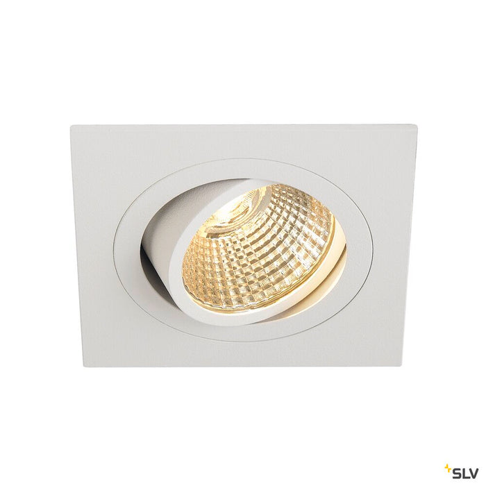 NEW TRIA 1 SET recessed fitting, single-headed LED, 2700K, square, white, 38°, 9.1W, incl. driver, clip springs
