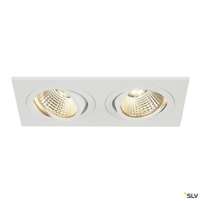 NEW TRIA 2 SET recessed fitting, double-headed LED, 2700K, rectangular, white, 38°, 14.7W, incl. driver, clip springs