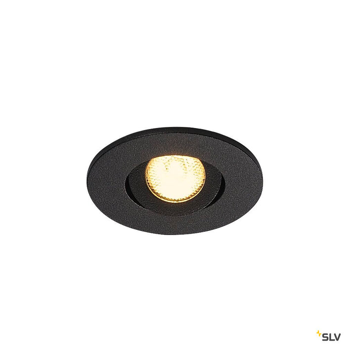 NEW TRIA MINI SET recessed fitting, LED, 3000K, round, black, 30°, incl. driver, clip springs