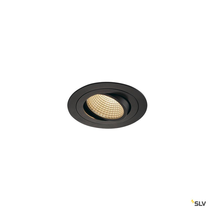 NEW TRIA 1 SET recessed fitting, LED, 3000K, round, black, 38°, 15W, incl. driver, clip springs
