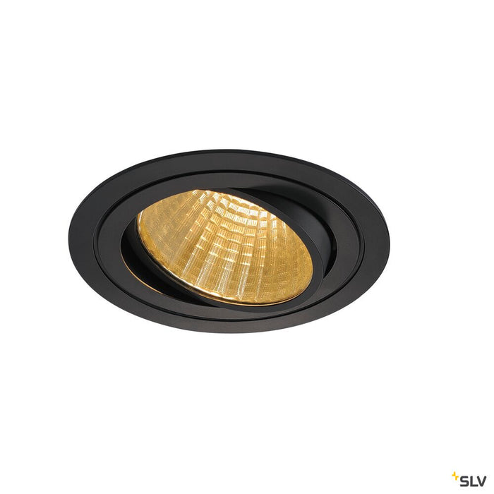 NEW TRIA 1 SET recessed fitting, LED, 2700K, round, black, 30°, 29W, incl. driver, clip springs