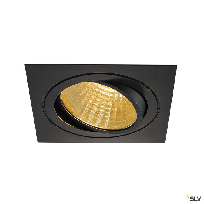 NEW TRIA 1 SET recessed fitting, LED, 2700K, square, black, 30°, 29W, incl. driver, clip springs