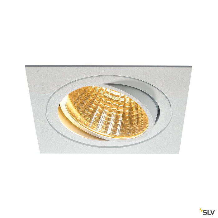 NEW TRIA 1 SET recessed fitting, single-headed LED, 2700K, square, white, 30°, 29W, incl. driver, clip springs