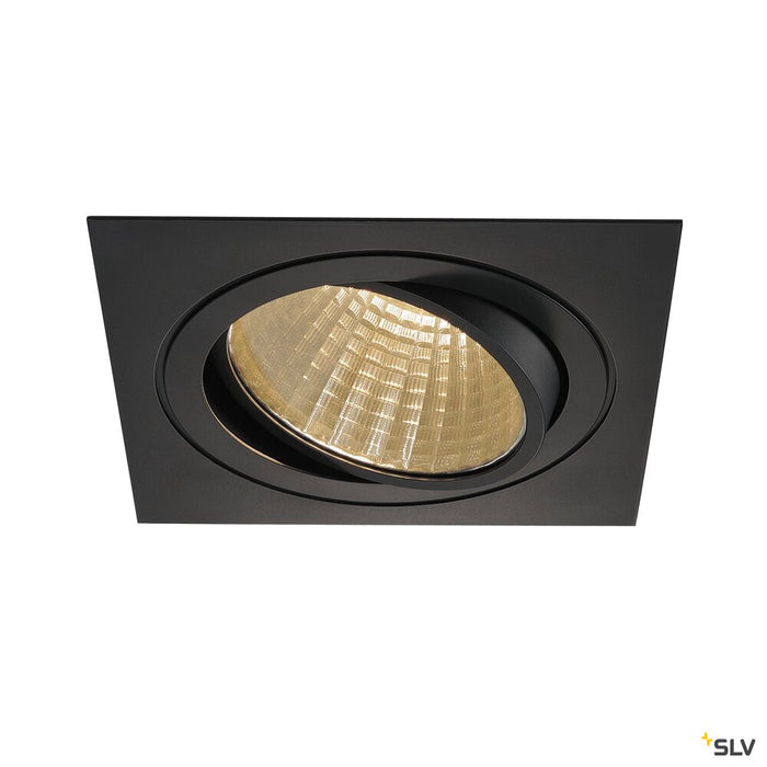 NEW TRIA 1 SET recessed fitting, LED, 3000K, square, black, 30°, 29W, incl. driver, clip springs