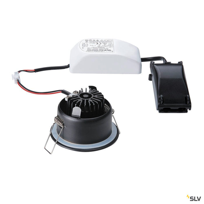OUT 65, outdoor recessed ceiling light, LED, 3000K, round, black, 38°, 12W, incl. driver