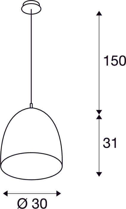 PARA CONE 30, pendant, TC-(D,H,T,Q)SE, round, brushed copper, Ø 30 cm, max. 60W
