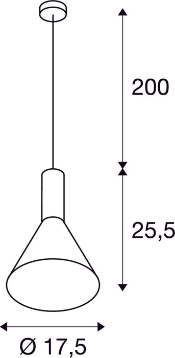 PHELIA pendant, TC-(D,H,T,Q)SE, black, Ø/H 17.5/25.5 cm, max. 23W