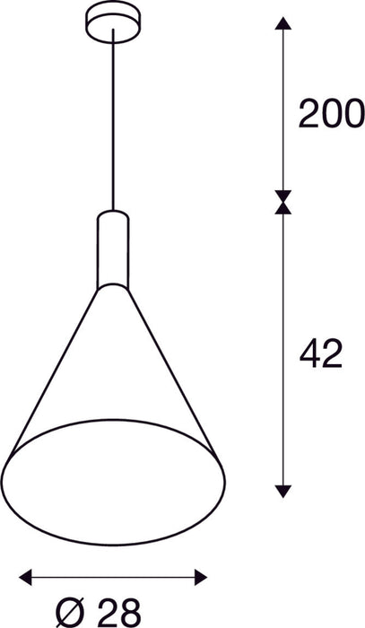 PHELIA pendant, TC-(D,H,T,Q)SE, black, Ø/H 28/42 cm, max. 23W