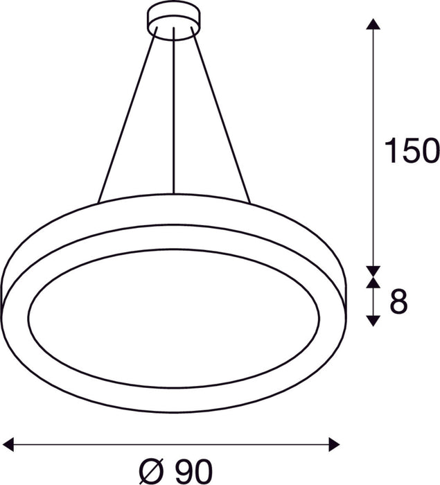 MEDO RING 90 pendant, LED, black, Ø 90 cm, incl. LED driver