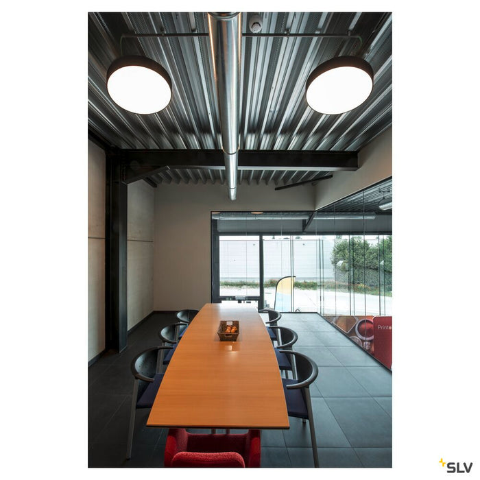 MEDO 60 ceiling light, LED, 3000K, round, black, Ø 60 cm, can be converted to a pendant, 40 W