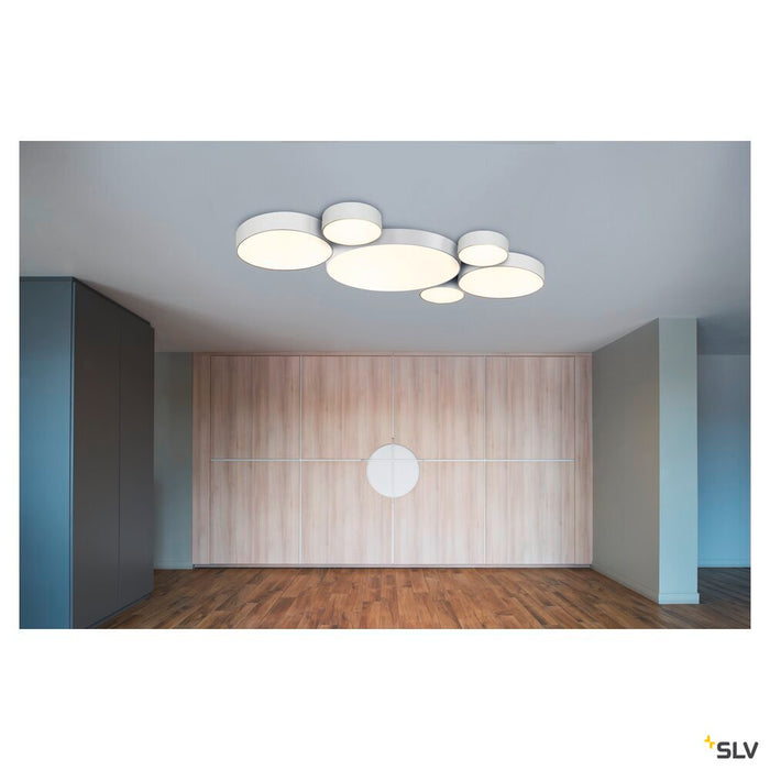 MEDO 60 ceiling light, LED, 3000K, round, white, Ø 60 cm, can be converted to a pendant, 40 W