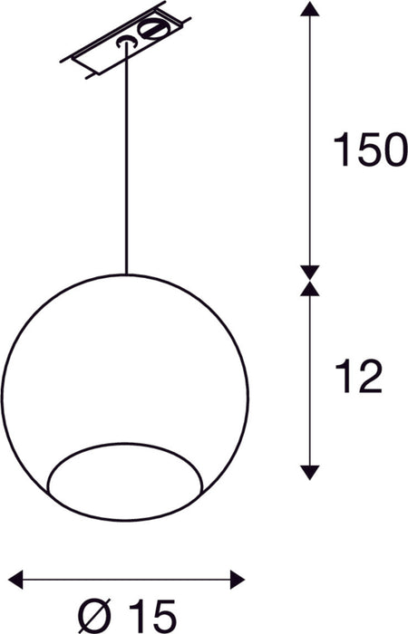 LIGHT EYE, pendant  for 240V 1-phase track, QPAR111, white / chrome, max. 75W, incl. 1-phase adapter