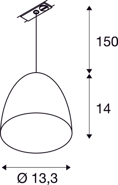PARA CONE 14 pendant, LED GU10 51 mm, round, black / gold, Ø/H 13.3/14, incl. 1-phase adapter, black