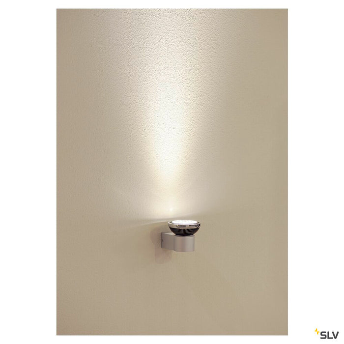 PURI 1 wall and ceiling light, single-headed, QPAR51, matt white, max. 50W, with deco ring