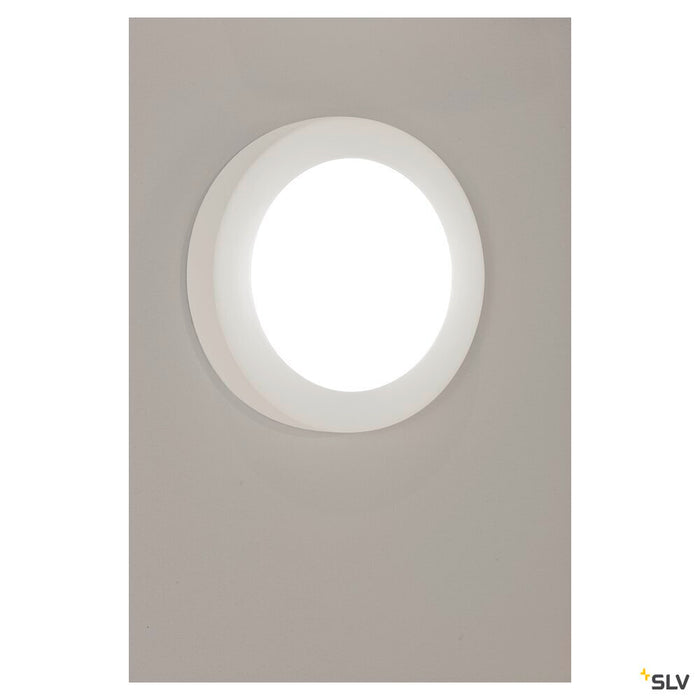 PLASTRA 105, ceiling light, TC-DSE, round, white plaster, max. 50 W