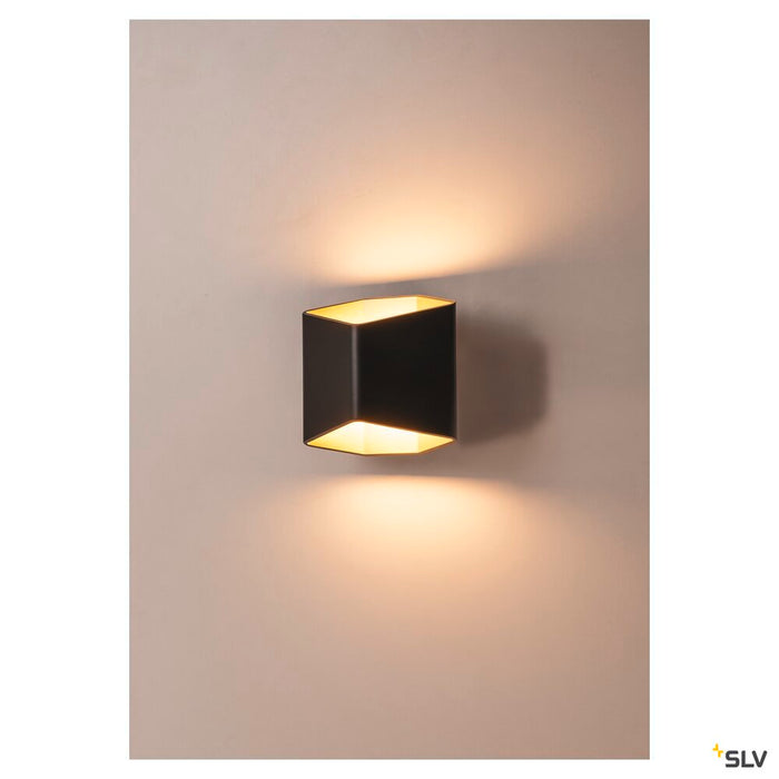 CARISO 2 WL Indoor LED surface-mounted wall light black/gold 2700K