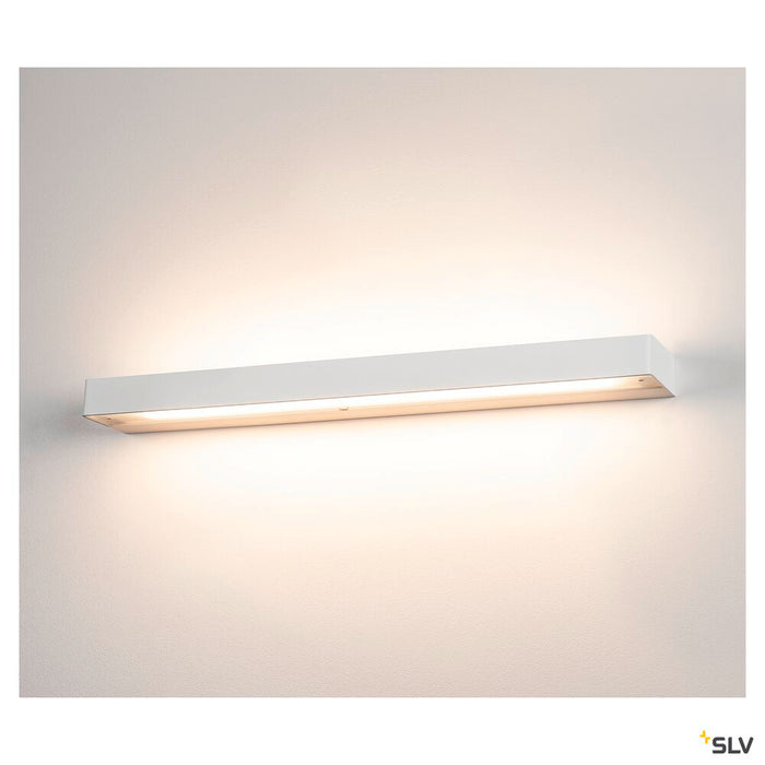 SEDO 14, wall light, LED, 3000K, square, white, frosted glass, L/W/H 59.5/8.5/4 cm, 17W