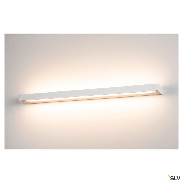 SEDO 21, wall light, LED, 3000K, square, white, frosted glass, energy saving lamp, L/W/H 89.5/8.5/4 cm, 33 W