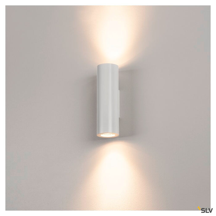 ENOLA_B, wall light, QPAR51, round, up/down, white, max. 50 W, incl. white deco ring