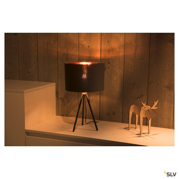 FENDA, lamp shade, round, black/copper, Ø/H 30/20 cm