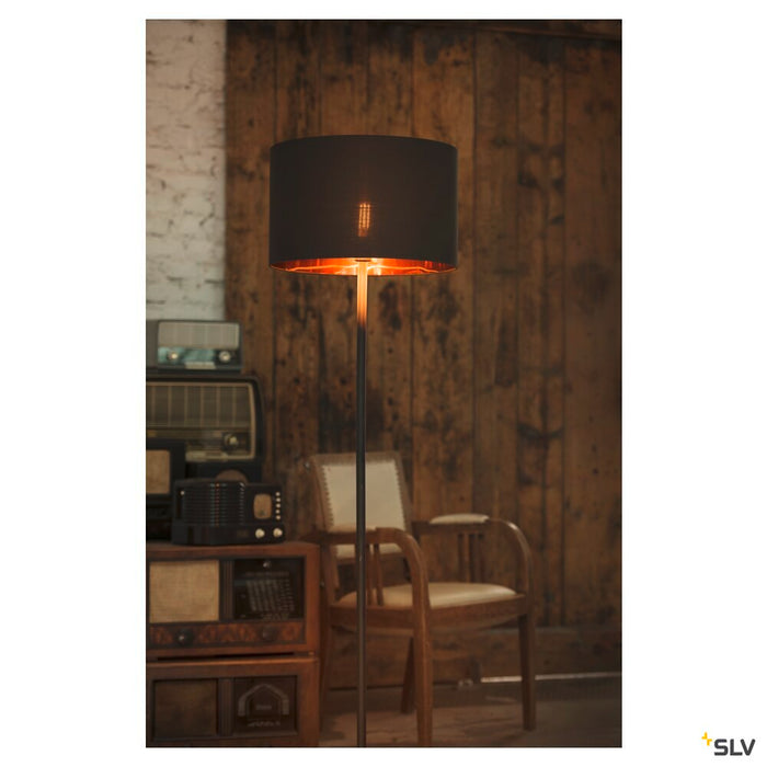 FENDA, lamp shade, round, black/copper, Ø/H 45.5/28 cm
