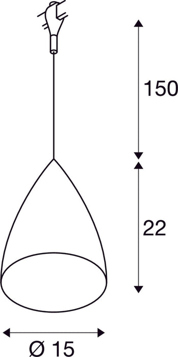 TONGA 4, pendant for 240V track EASYTEC II, C35, black, white ceramic, max. 60W