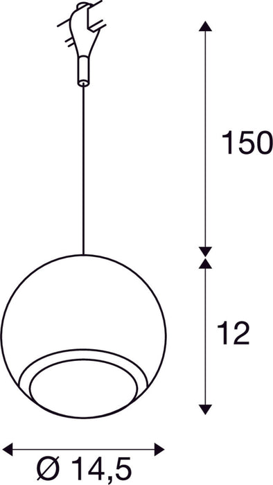 LIGHT EYE, pendant for 240V track EASYTEC II, QPAR111, black, max. 75W