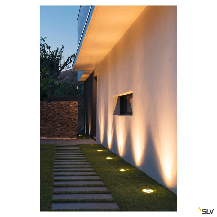 ROCCI 125, outdoor inground fitting, LED, 3000K, IP67, square, stainless steel 316, max. 6W