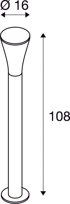 ALPA CONE 100, outdoor bollard light, TC-(D,H,T,Q)SE, IP55, anthracite, Ø/H 7.3/108 cm, max. 24W