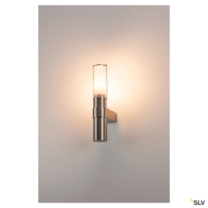 BIG NAILS, outdoor wall light, TC-(D,H,T,Q)SE, IP44, stainless steel 304, max. 15W