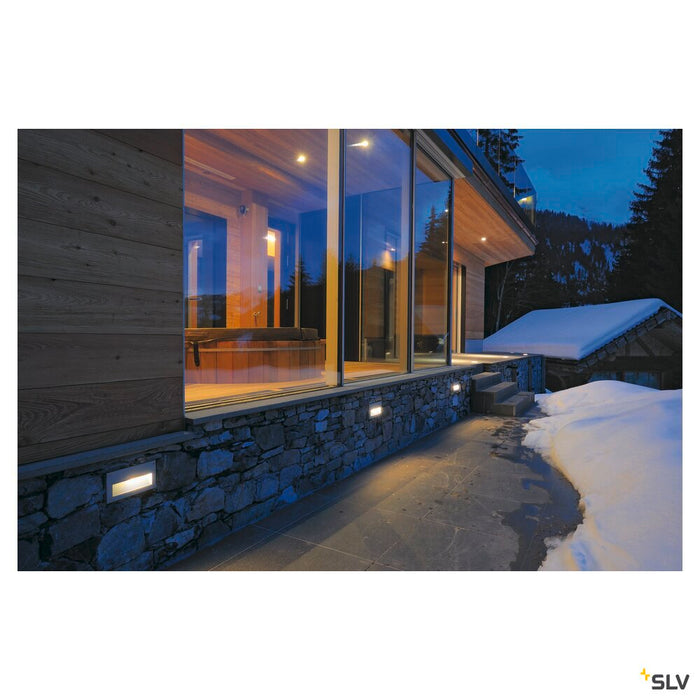 BRICK DOWNUNDER, outdoor recessed wall light, LED, 3000K, IP54, rectangular, silver-grey