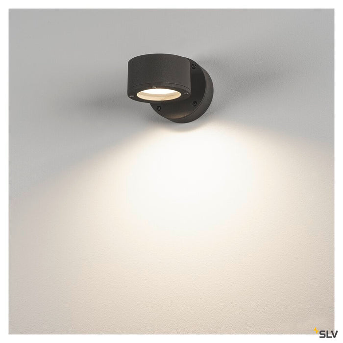 SITRA, outdoor wall light, single-headed, TCR-TSE, IP44, anthracite, max. 9W