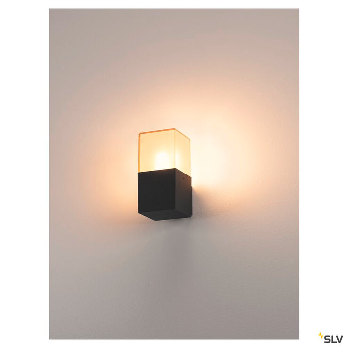 GRAFIT WL, outdoor wall light, TC-DSE, IP44, anthracite, energy-saving lamp, max. 11W